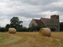 rural shot of round bales